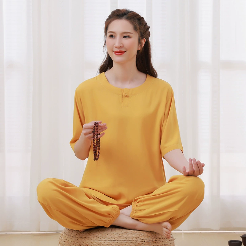 Сюань Шань Стиль Будды Мужская и женская одежда в китайском стиле костюм Тан Дзен Чайная одежда Весна и лето Хлопковая шелковая дзен одежда Китайская дзен одежда