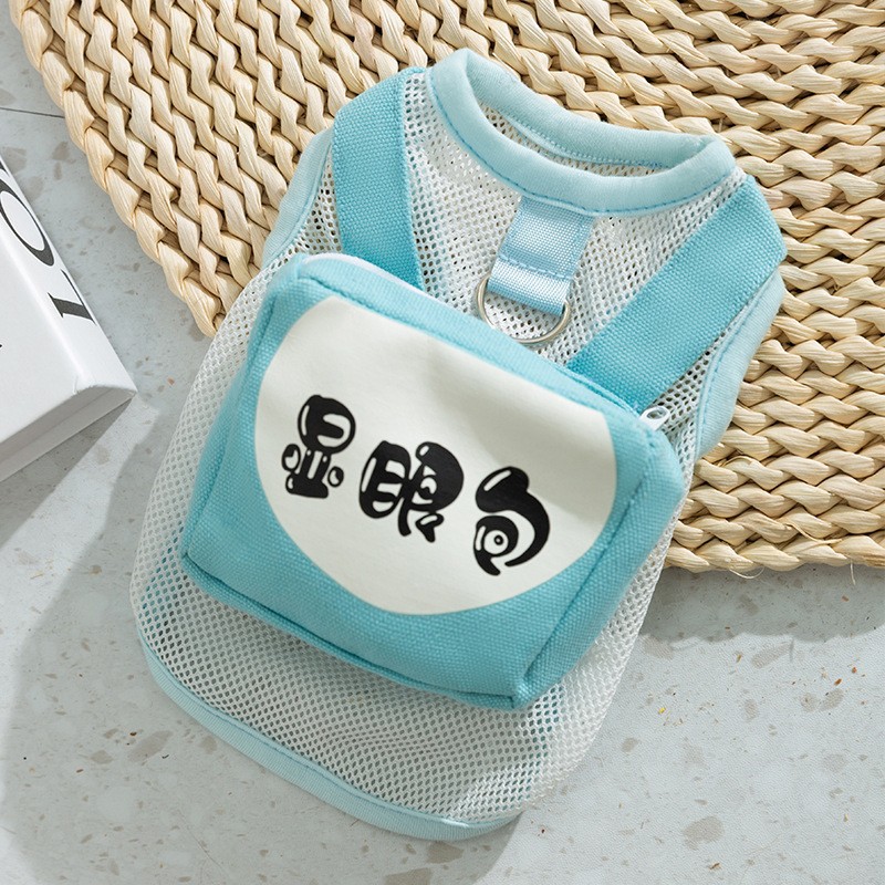 Primavera y verano perros mallas respirables perros bolsas de tracción mochila chaleco gato extraña ropa de perro