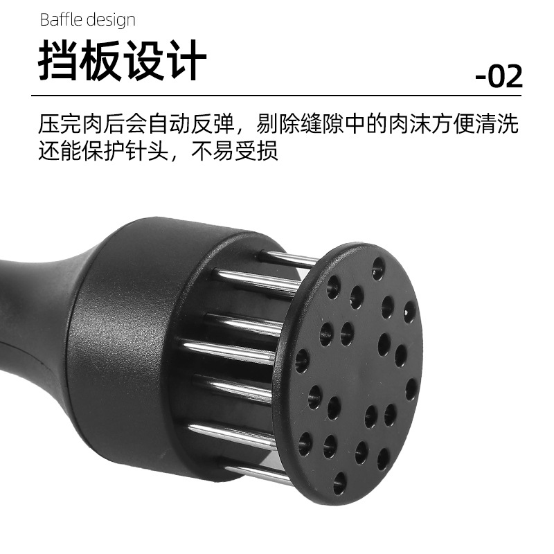 跨境不锈钢松肉器厨房锤敲肉快速牛排扒打肉器扎孔断筋器嫩松肉针