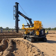 履带式光伏钻机 太阳能光伏发电螺旋打桩机液压潜孔钻 光 伏打桩