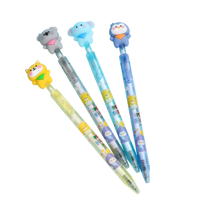 KUKI curioso bolígrafo doméstico negro de presión dinámica dibujos animados muñeca modelado creativo bolígrafo de firma bolígrafo de oficina estudiantil