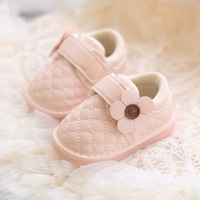 春秋季婴幼儿童鞋女宝宝可爱花朵软底叫叫学步鞋皮面包单鞋公主鞋|undefined