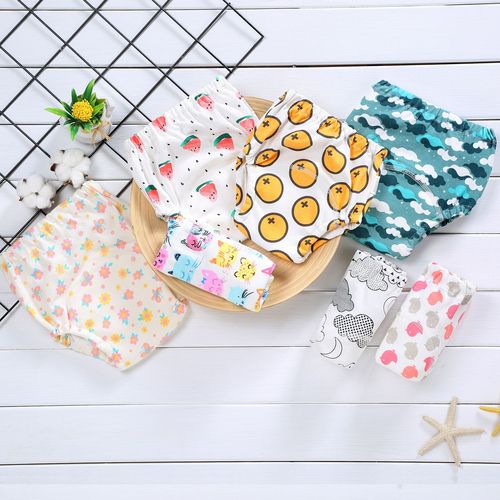 Korean style baby four-layer gauze diapers waterproof newborn washable diapers pure cotton diaper pocket baby learning pants