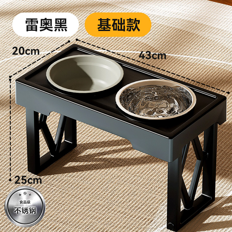 Comercio exterior transfronterizo para perros comida lenta tazón de cabello dorado elevación ajustable tazón de elevación tazón de perros grandes tazón de acero inoxidable para mascotas doble tazón