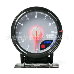 60mm Pointer Tachometer 0-9000Rpm7 Color Light Racing Instrument Black/White Dial Spot Digitals