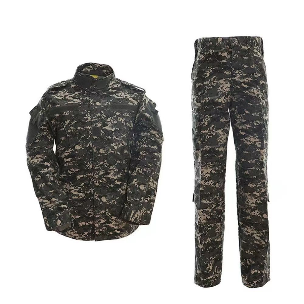 Trajes de camuflaje negros transfronterizos para hombres al aire libre tácticos trajes de entrenamiento resistentes al desgaste herramientas primavera y otoño fabricantes al por mayor