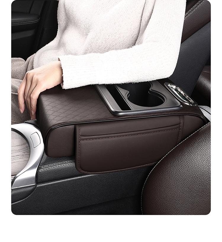 2026 New Model Multifunctional Height-Increasing Car Armrest Box Pad, Intense Coffee Color Height-Increasing Armrest Box Pad