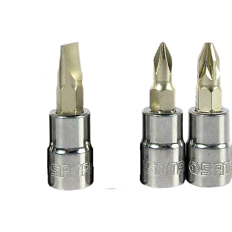 SATA世达工具 6.3MM系列 十字形 米字形 一字形 旋具套筒