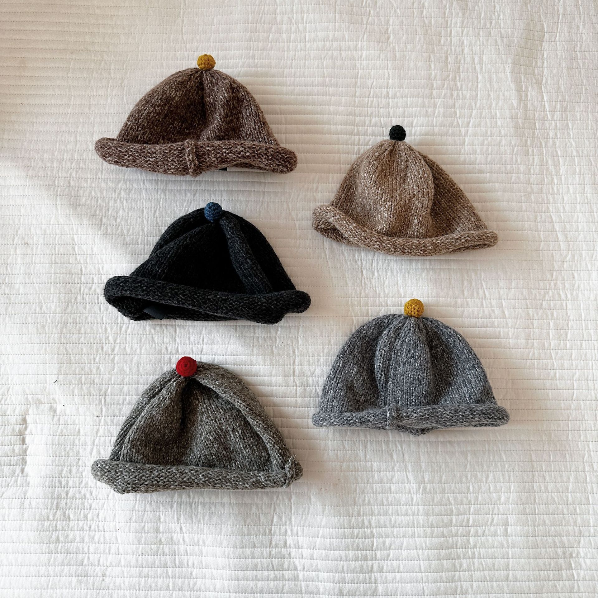 Caña de pera ropa infantil sombrero otoño invierno sombrero de lana para niños niñas y niñas Año Nuevo bebé pequeño invierno caliente