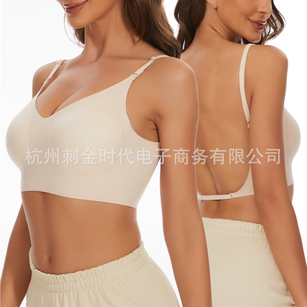 Base bra, underwear, European style, backless, beautiful back