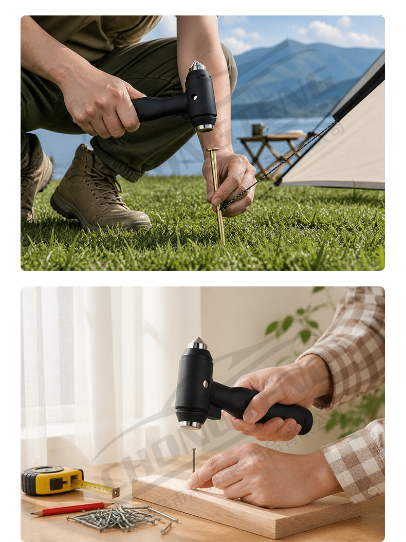 Car safety hammer, glass hammer, multifunctional escape hammer, window glass breaking tool, car self-defense hammer, window breaking hammer