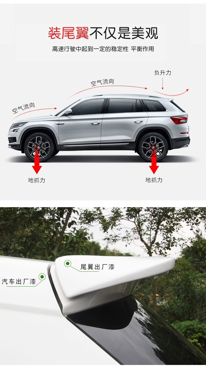 Suitable for Kodiak tail modification, tail pressing, ABS, non-punching, special Kodiak tail paint top wing