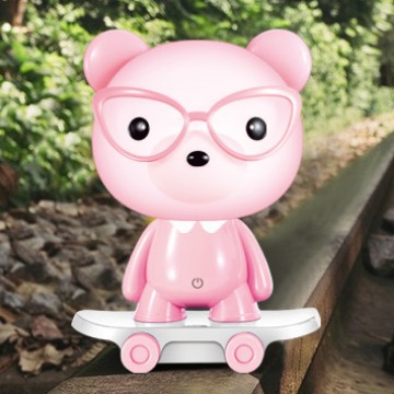 Lámpara de escritorio de oso deslizante de aluminio de aluminio dormitorio luz de noche cabecera mini bebé LED luz de noche táctil lámpara de escritorio enchufable tres velocidades