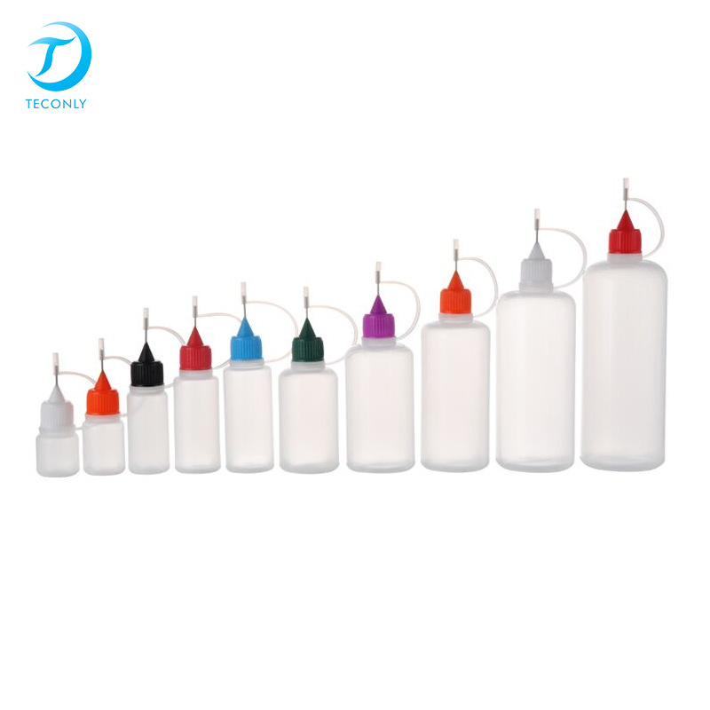 半透明小口针管瓶PE针孔滴油瓶注油针盖瓶高品质挤压颜料瓶现货发
