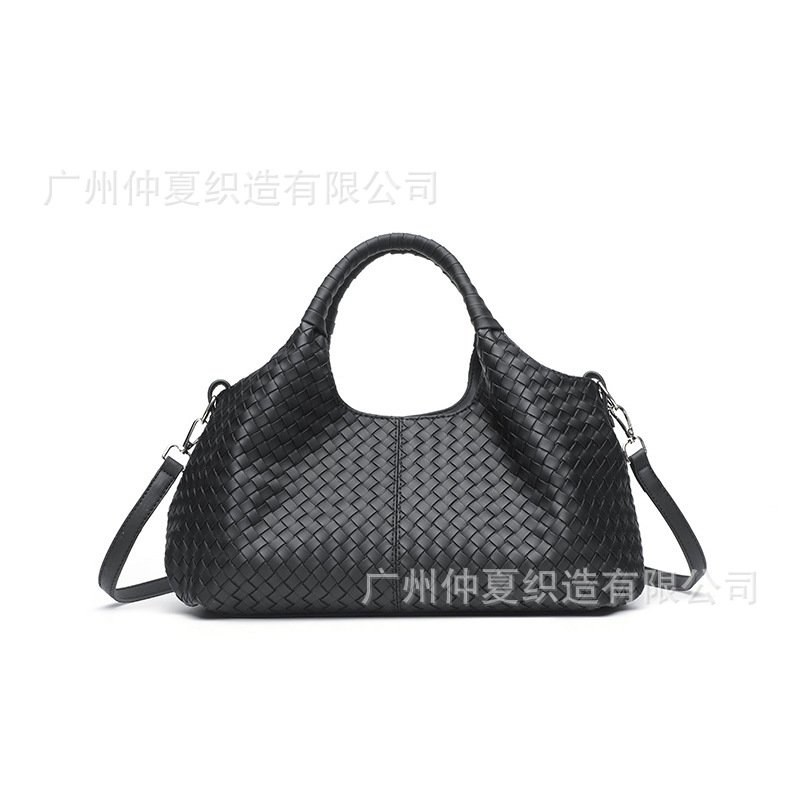 Large Capacity Retro Woven Leather Tote Bag For Women, Versatile Luxury Crossbody Shoulder Handbag, Mother's Bag - Thumbnail 3