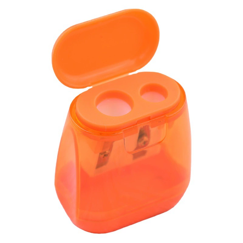 Новая точилка для карандашей с двойным отверстием Пластиковая точилка для карандашей с крышкой точилка для карандашей милая детская точилка для карандашей для печати