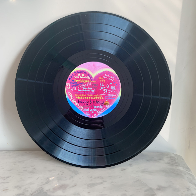 クリエイティブ落書きビニールレコード装飾バーパブインテリア壁装飾レトロノスタルジックな壁古いレコード装飾|undefined