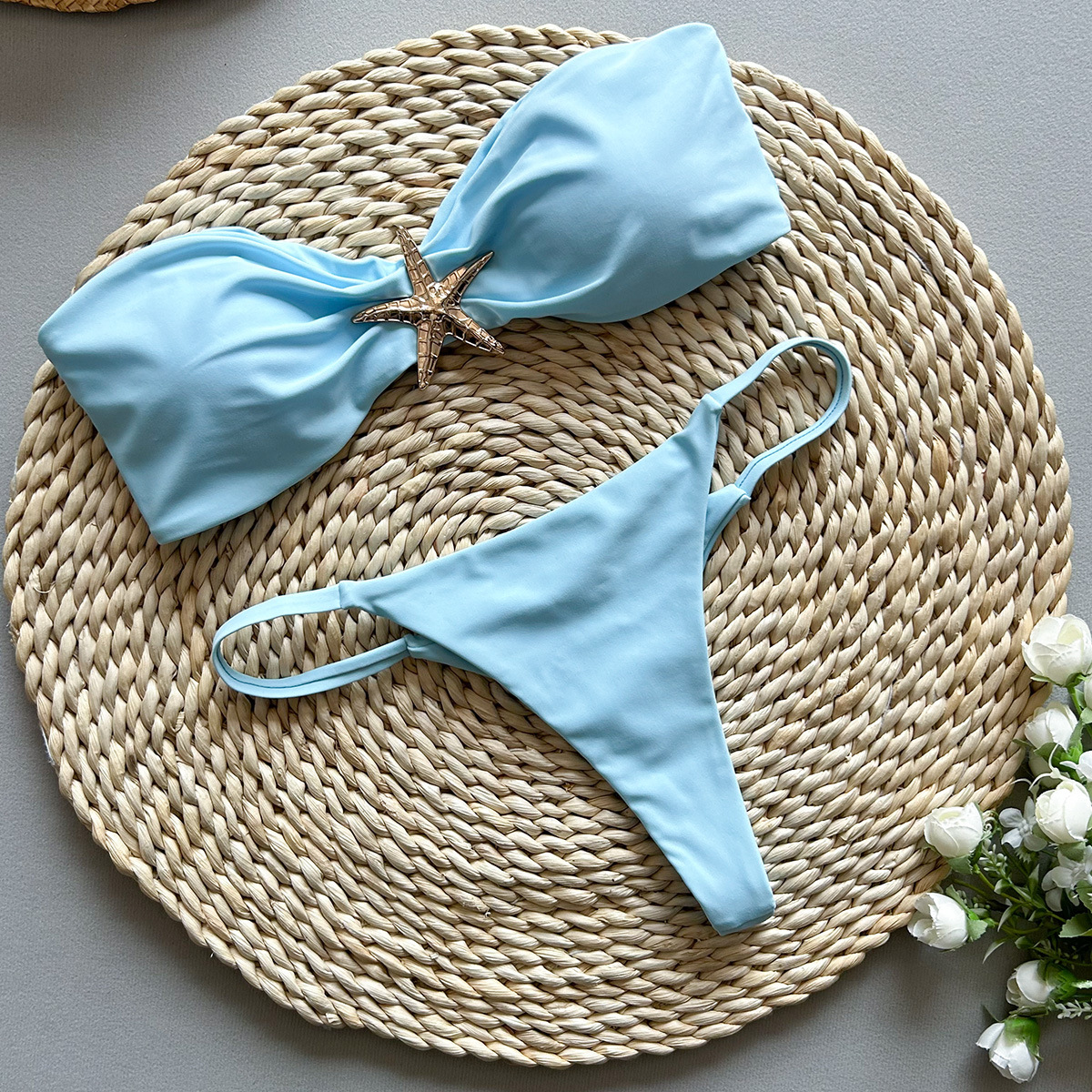 98g Weight Briefs Panties Style Bra Bra Category Nylon Fabric Type 2 Pieces Set Quantity Fitness, Swimming Pool, Sports Occasion Solid Color Pattern Women's Gender Women's Solid Color 2 Pieces Set Bikinis Swimwear 无