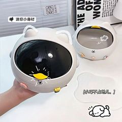 ミニデスクトップかわいい猫ゴミ箱小型家庭用高颜値寝室ベッドオフィスリビング収納桶