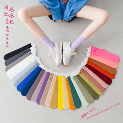 New velvet ankle socks for women, thin style, spring and summer, heap socks, solid color, candy color, women's Bingbing socks
