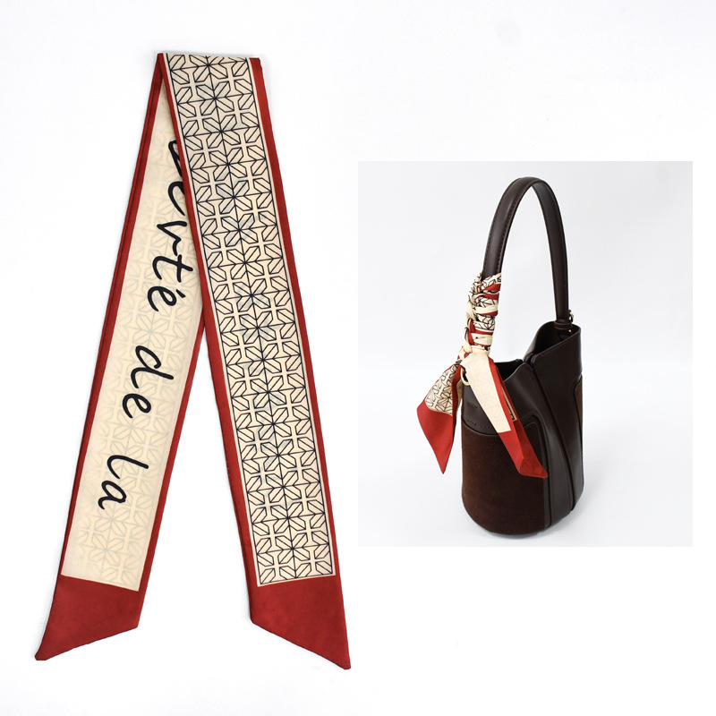 Primavera y otoño lindo y dulce bufanda de seda larga cinta para el cabello caja de regalo bolsa de amarre cinta multifunción fresca pequeña y versátil