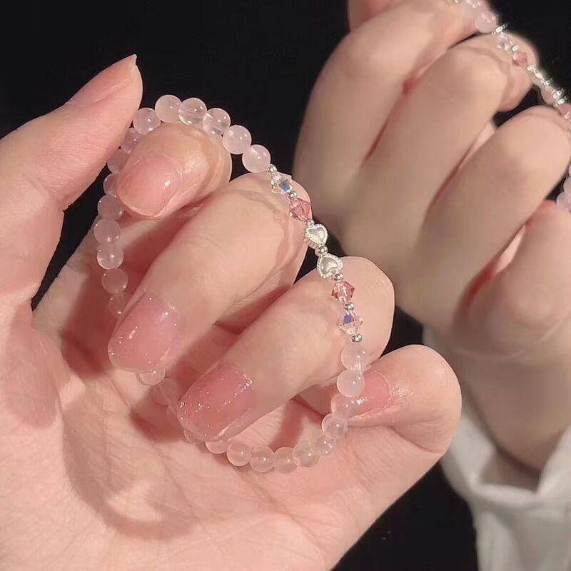 "Peach Soda" Sweet Bowknot Beaded Bracelet for Women, Trendy Niche New Style, Light Luxury, Simple Friendship Jewelry