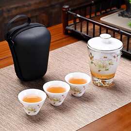 便携式旅行茶具套装羊脂玉快客杯公司商务活动节日伴手礼可印logo