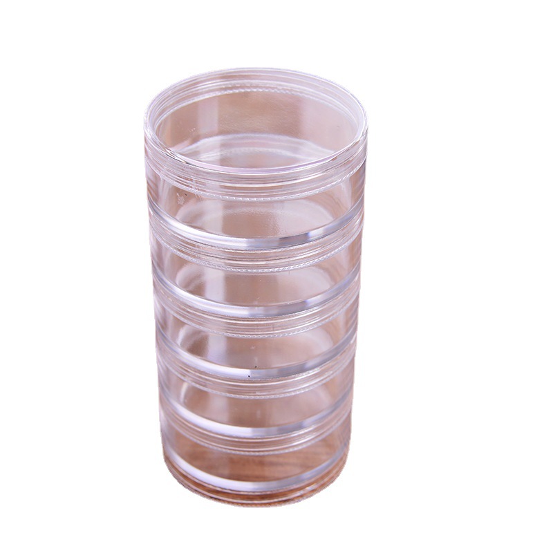 7cm 5 piezas de alta botella redonda de plástico transparente botella sub-botella joyería piezas organización caja de almacenamiento botella de embalaje