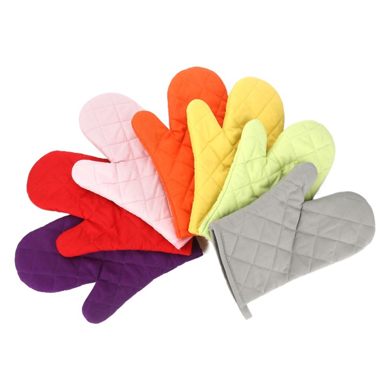 Color sólido acolchado horno de microondas anti-escaldado aislamiento térmico de alta temperatura resistente antideslizante guantes cocina horno hornear ventas directas de fábrica especial