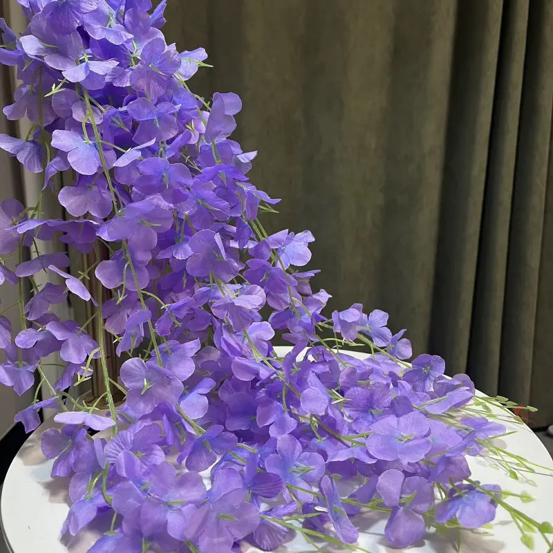 仿真新款紫藤花悬挂仿真花紫罗兰装饰挂花花藤婚庆室内假花吊顶|undefined