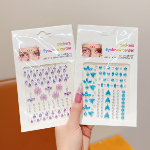 New Eyebrow Stickers, Rhinestone Gemstone Facial Stickers, Kidsren's Face Stickers, Diamond Stickers, Painted Diamond Stickers, Pearl Stickers