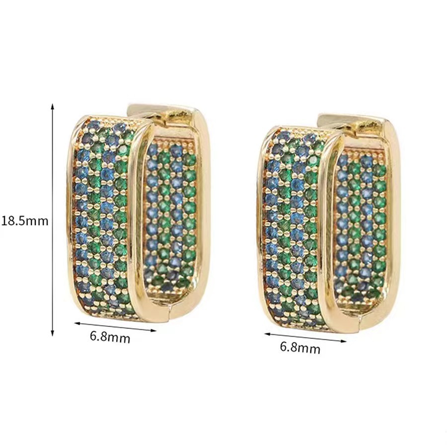 Transfronterizos de zircón geometría de diseño de nicho temperamento aretes de moda versátil alta sensación de orejas medievales