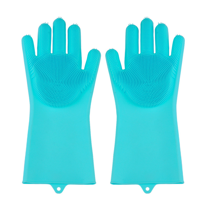 Fábrica directa guantes de limpieza de cocina guantes de lavado de platos de silicona guantes de aislamiento térmico resistentes a alta temperatura al por mayor