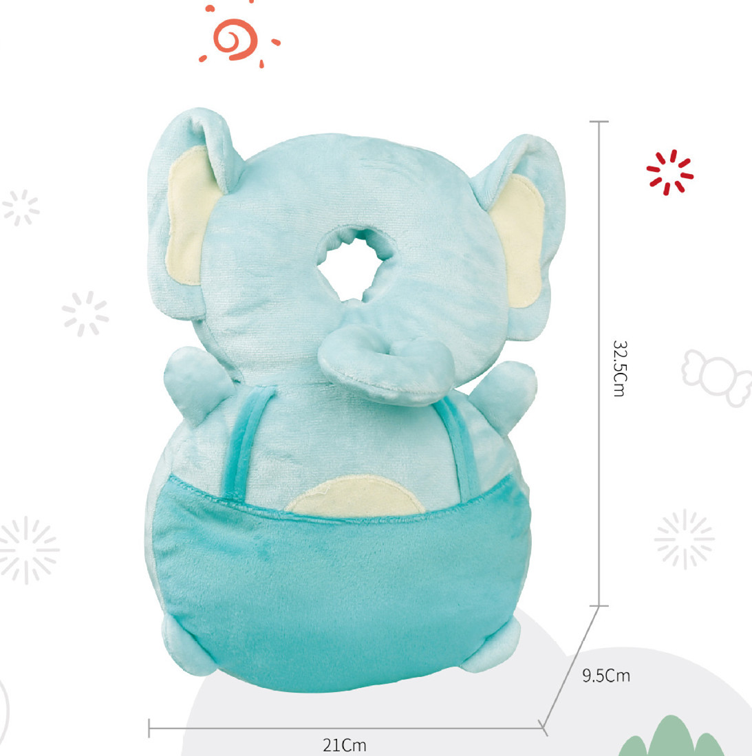 Transfronterizo Amazonas comercio exterior almohada de caída para niños almohada de protección de la cabeza para bebés almohada respirada almohada de protección de la cabeza