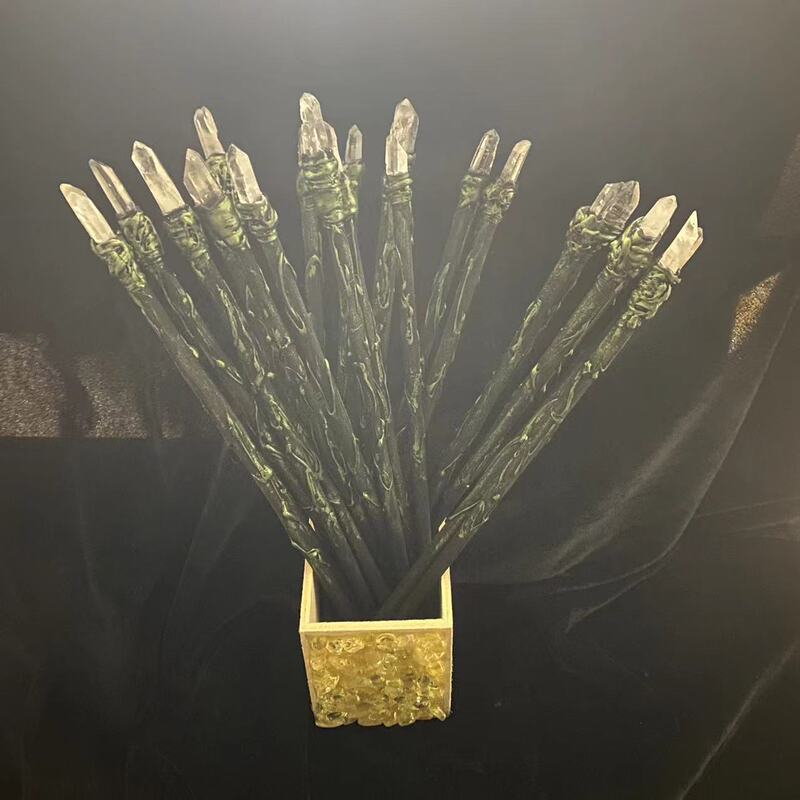 FHSJP 天然水晶魔法棒单尖白水晶权杖 草莓晶粉水晶棒Wicca仪式道具 魔法 图 11
