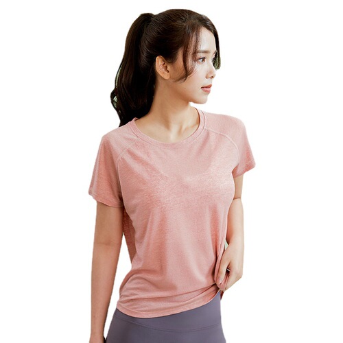 Yoga top for women, summer running sports training short sleeve sexy loose slimming mesh beautiful back fitness T-shirt