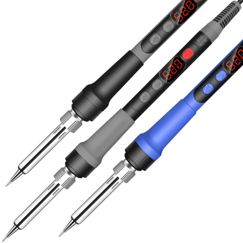 Cross-border 120W digital display adjustable temperature digital electric soldering iron set internal heating type electric welding pen US and European standard electric soldering iron manufacturer
