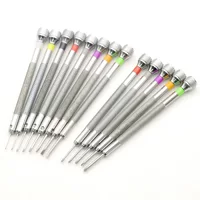 Precision Magnetic Screwdriver Set, 12-Piece Color-Coded Tips, Round & Cross 0.6–2.0 mm