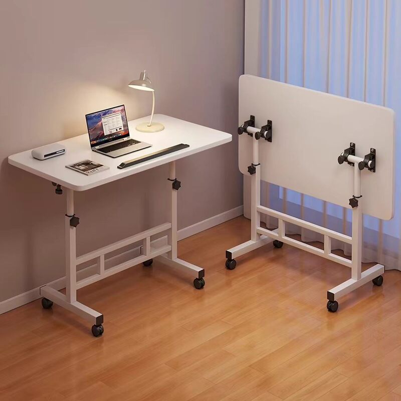 Computer desk, portable, mobile, bedside, adjustable height, easy to store, simple writing desk for students and home use, folding table Computer desk, portable, mobile, bedside, adjustable height, easy to store, simple writing desk for students and home use, folding table