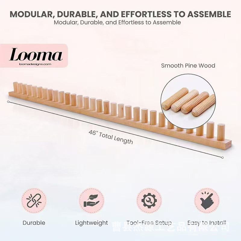 Cross-Border Solid Wood Knitting Machine Short Stick Blanket Scarf Knitting Tool Handmade DIY Loom Frame Adjustable Cross-Border Solid Wood Knitting Machine Short Stick Blanket Scarf Knitting Tool Handmade DIY Loom Frame Adjustable