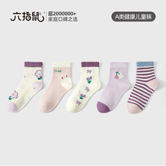 六指鼠批发女童儿童袜子春秋女宝宝夏季薄款棉袜子小童学生中筒袜
