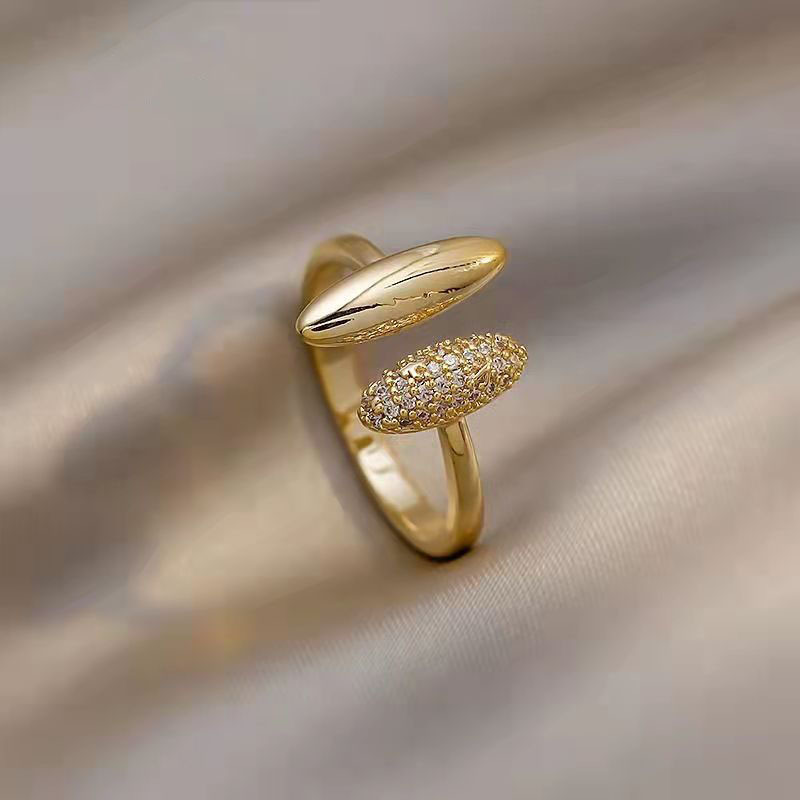 Copper small design Japanese fashionable one size ring with stone…