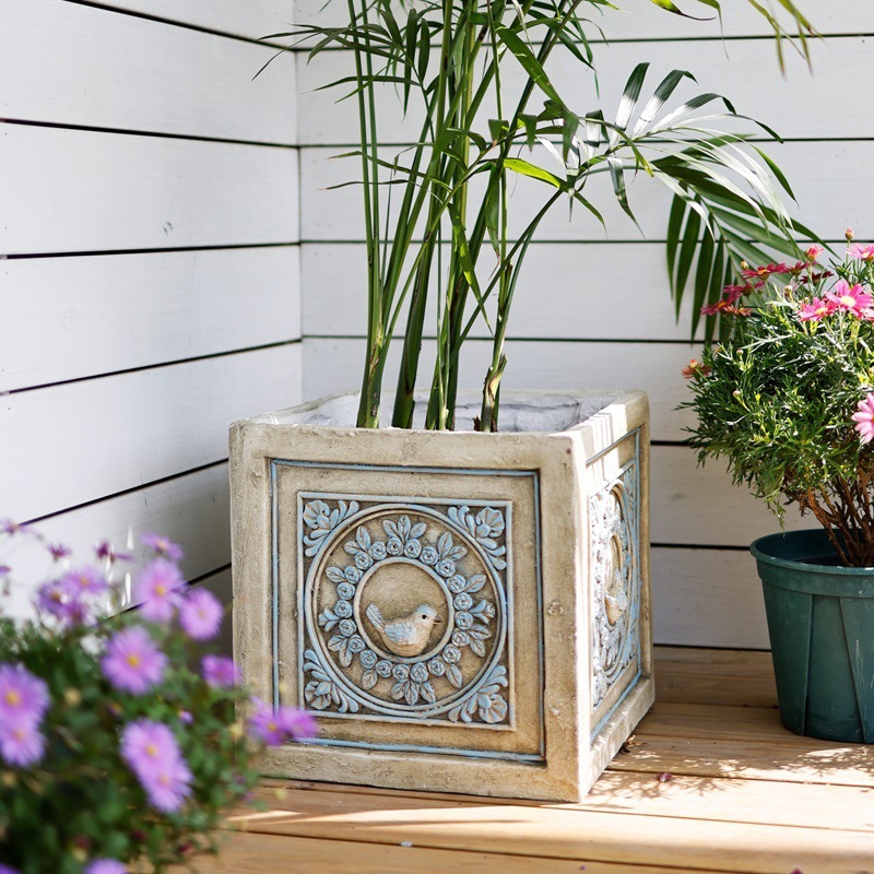 Maceta en maceta, cola de zorro, gran cuadrado, orquídea en relieve simple, usuario nórdico, jardín de mariposas creativas