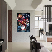 跨境热销动漫周边卷轴挂画批发自定义鬼灭之刃二次元卡通装饰海报