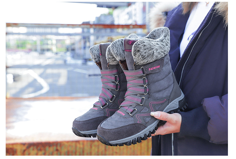 Women's Snow Boots Plush Lined Warm Winter Cold Resistant Boots_voghion.com