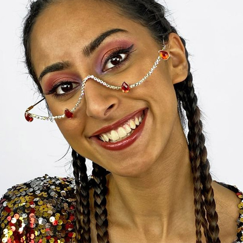 Marcos de gafas de moda europea y americana de alta calidad, joyas faciales de diamante, accesorios de hip-hop, marcos de gafas femeninas