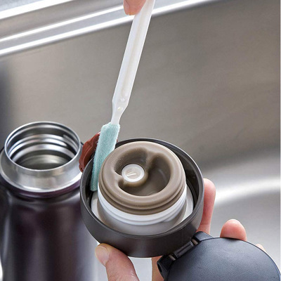 Japan imported thermos cup cover cleaning brush pacifier brush teacup groove gap cleaning brush stain removal cup brush set