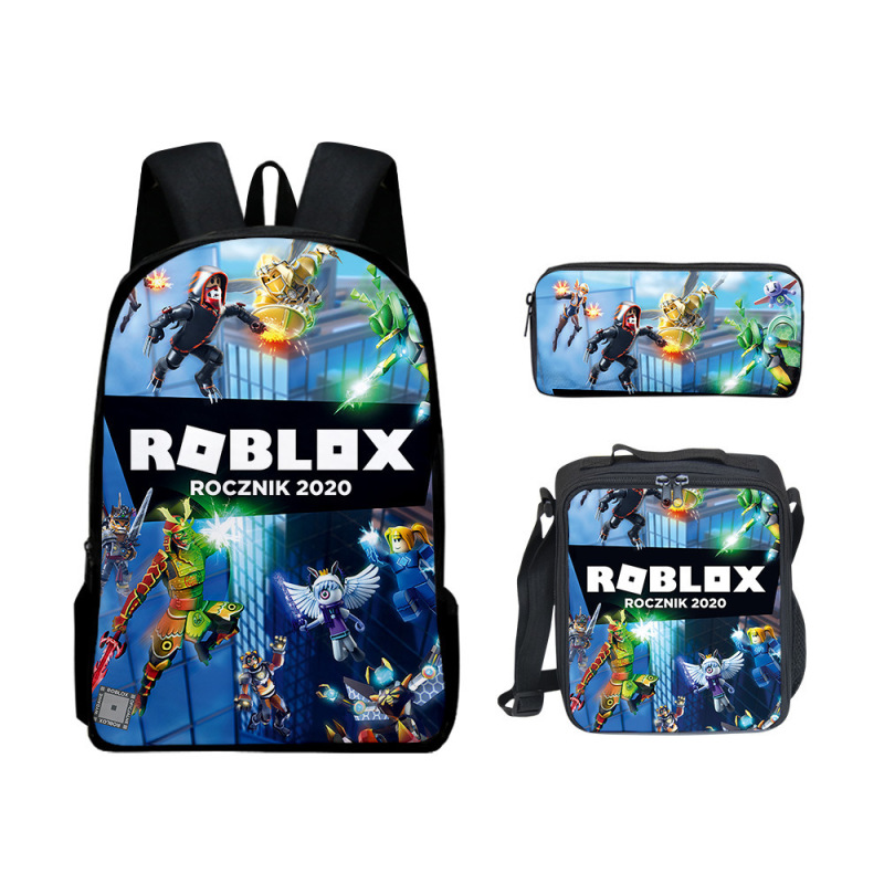 3D 新製品 Roblox 学生スクールバッグ ランチバッグ ペンシルバッグ Roblox プリント バックパック 3 点セット|undefined