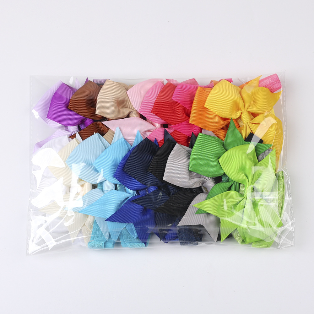 Simple Solid Color Children Thread Handmade Hair Clip 20 Pieces Set display picture 5
