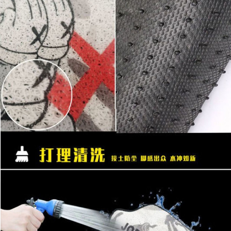 Cartoon Black Cat Cute Silk Loop Car Floor Mats Dust-Removing Universal Car Protection Mat Rear Seat Integrated Mat